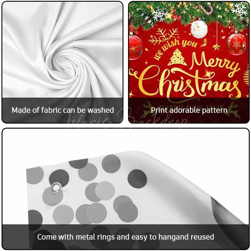 Lofaris Red Merry Christmas Happy New Year Garage Door Banner