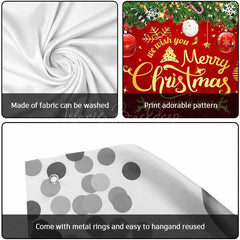 Lofaris Red Merry Christmas Happy New Year Garage Door Banner