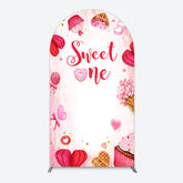 Lofaris Red Pink Candyland Desserts Sweet One Arch Backdrop
