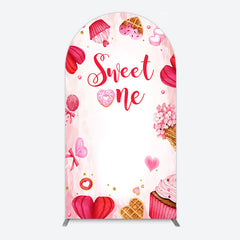 Lofaris Red Pink Candyland Desserts Sweet One Arch Backdrop