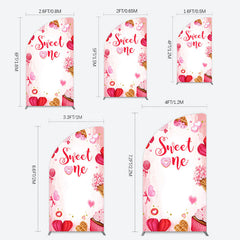 Lofaris Red Pink Candyland Desserts Sweet One Half Moon Arch Backdrop