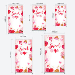 Lofaris Red Pink Candyland Desserts Sweet One Rectangle Backdrop