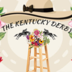 Lofaris Red Pink Rose Lady Hat Happy Kentucky Derby Backdrop