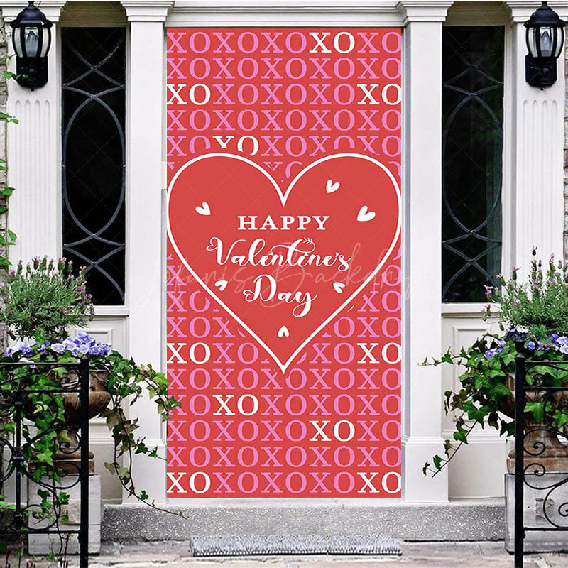Lofaris Red Pink Xo Romantic Happy Valentines Day Door Cover