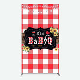 Lofaris Red Plaid Babyq Summer Baby Shower Rectangle Backdrop