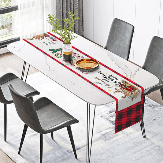 Lofaris Red Plaid Hot Chocolate Christmas Movie Table Runner