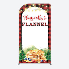 Lofaris Red Plaid Lighted Flapjacks Flannel Arch Backdrop