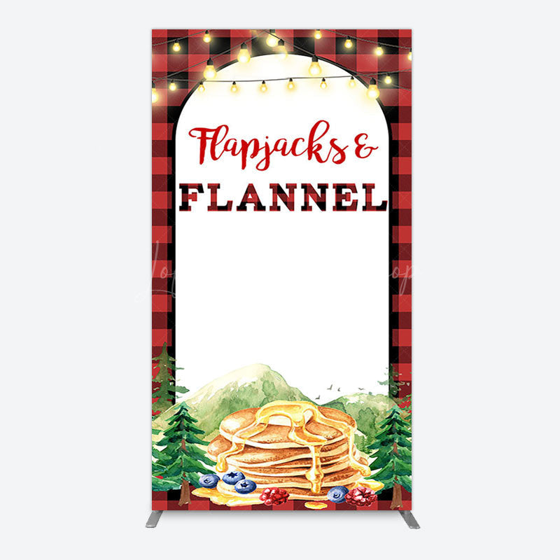 Lofaris Red Plaid Lighted Flapjacks Flannel Arch Backdrop