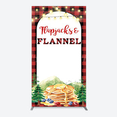 Lofaris Red Plaid Lighted Flapjacks Flannel Arch Backdrop