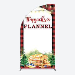 Lofaris Red Plaid Lighted Flapjacks Flannel Arch Backdrop