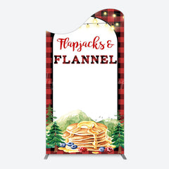 Lofaris Red Plaid Lighted Flapjacks Flannel Arch Backdrop