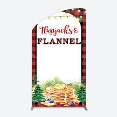 Lofaris Red Plaid Lighted Flapjacks Flannel Arch Backdrop