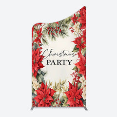 Lofaris Red Poinsettia Leaves Christmas Party Arch Backdrop