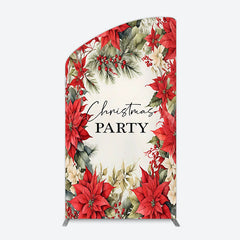 Lofaris Red Poinsettia Leaves Christmas Party Arch Backdrop