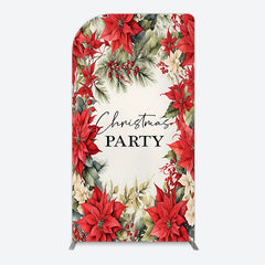 Lofaris Red Poinsettia Leaves Christmas Party Arch Backdrop