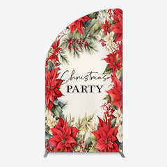 Lofaris Red Poinsettia Leaves Christmas Party Arch Backdrop