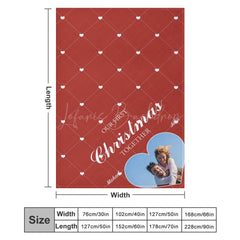 Lofaris Red Rhombus Christmas Custom Name Photo Blanket