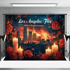 Lofaris Red Rose Candle Los Angeles Fire Condolences Backdrop