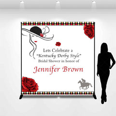 Lofaris Red Rose Kentucky Derby Custom Bridal Shower Backdrop