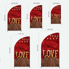 Lofaris Red Rose Wall Half Moon Arch Backdrop Romantic Floral Love Light Wedding Party Decoration