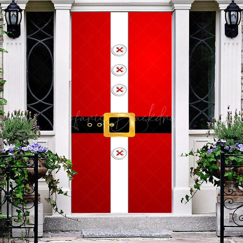 Lofaris Red Santa Claus Cloth Belt Merry Christmas Door Cover