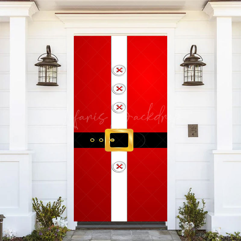 Lofaris Red Santa Claus Cloth Belt Merry Christmas Door Cover