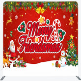 Lofaris Red Santa Tree Snowy Merry Xmas Pillow Case Backdrop