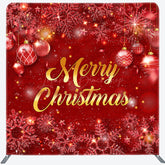 Lofaris Red Snowflake Balls Fabric Tension Christmas Backdrop