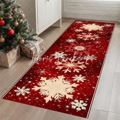 Lofaris Red Snowflakes Merry Christmas Decor Runner Rug Rectangle Hallway Mat Decoration Xmas Gifts Home