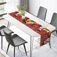 Lofaris Red Snowman Gifts Snowflakes Christmas Table Runner