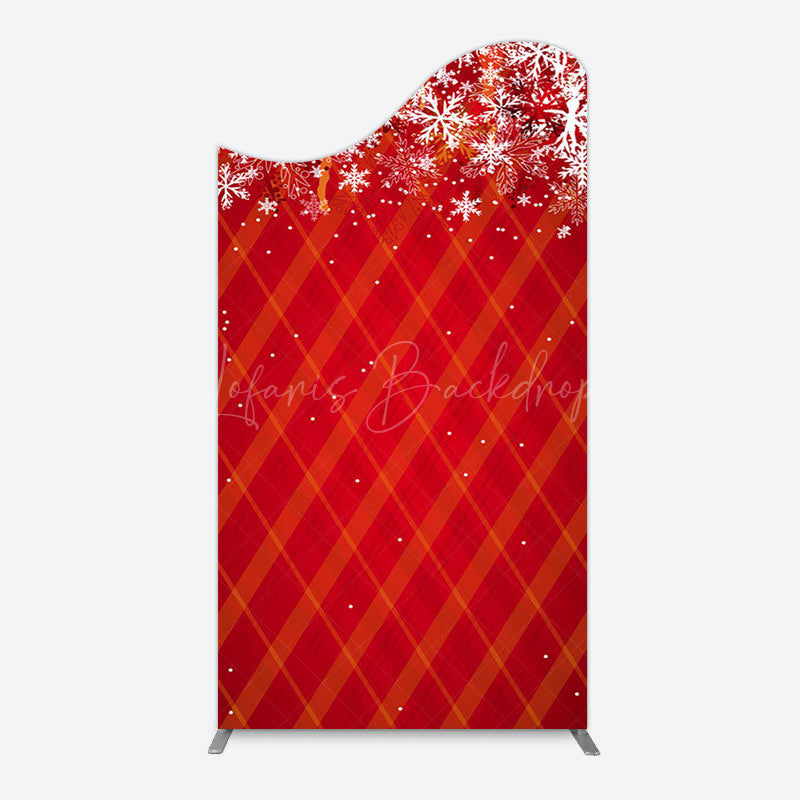 Lofaris Red Snwoflake Festive Christmas Vibe Arch Backdrop