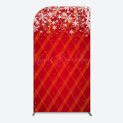 Lofaris Red Snwoflake Festive Christmas Vibe Arch Backdrop