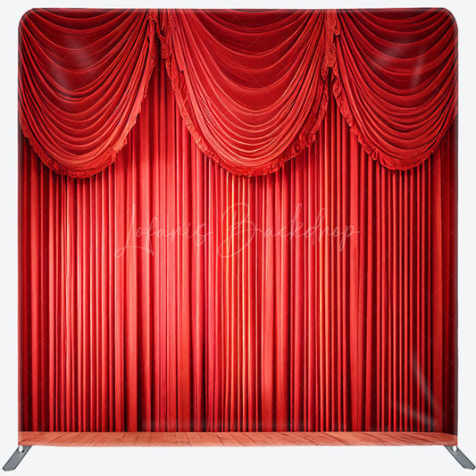 Lofaris Red Stage Curtains Photo Square Tension Backdrop