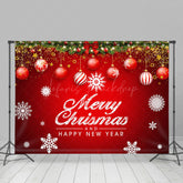 Lofaris Red Starry Merry Christmas Happy New Year Backdrop