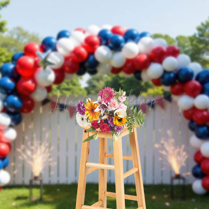 Lofaris Red White And Shiny Celebration Cake Smash Backdrop