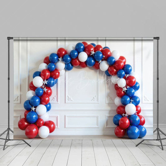 Lofaris Red White And Stars Arch Balloon Cake Smash Backdrop