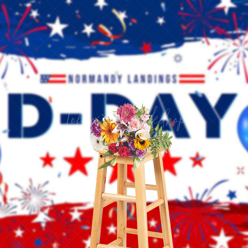 Lofaris Red White Blue Balloon Normandy Landings D Day Backdrop