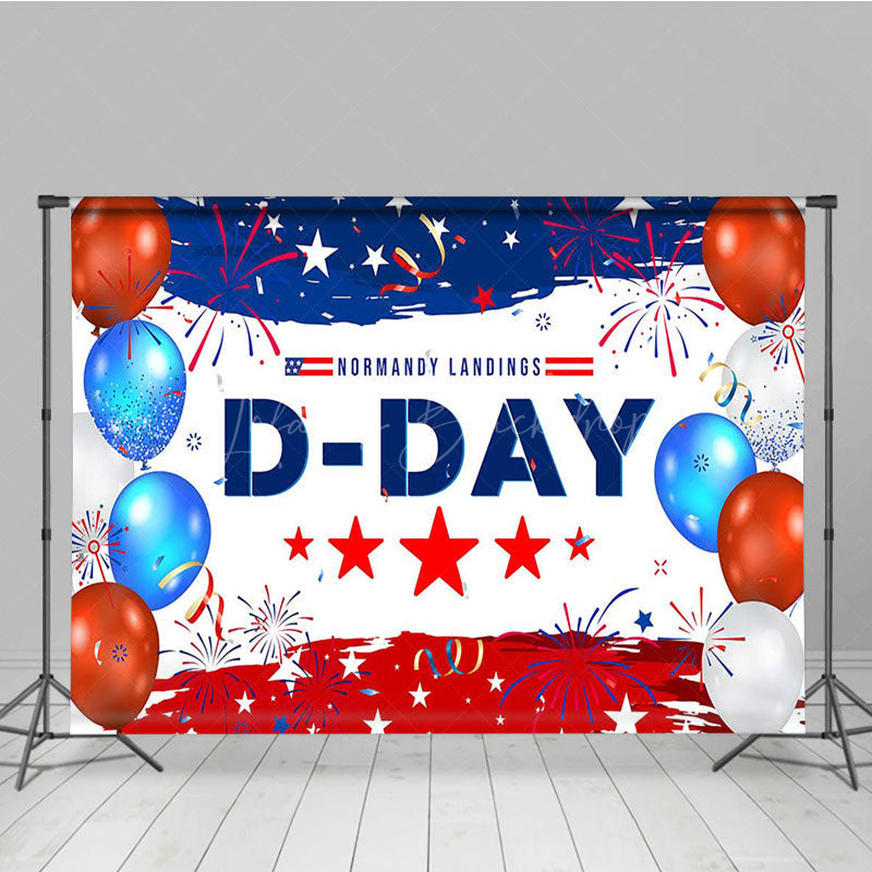 Lofaris Red White Blue Balloon Normandy Landings D Day Backdrop