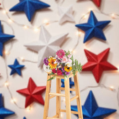 Lofaris Red White Blue Stars Light Independence Day Backdrop