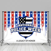 Lofaris Red White Blue Stars National Police Week Backdrop