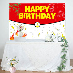 Lofaris Red White Bubbles Genius Happy Birthday Backdrop