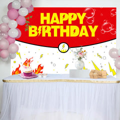 Lofaris Red White Bubbles Genius Happy Birthday Backdrop