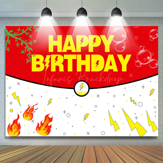 Lofaris Red White Bubbles Genius Happy Birthday Backdrop
