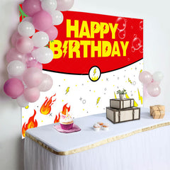 Lofaris Red White Bubbles Genius Happy Birthday Backdrop