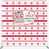 Lofaris Red White Christmas Ugly Sweater Pillow Case Backdrop