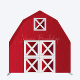 Lofaris Red White Farm Barn Door Arch Party Decor Backdrop