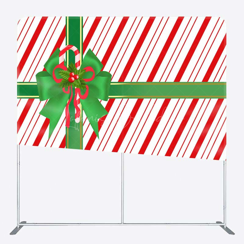 Lofaris Red White Green Gift Box Xmas Pillow Case Backdrop