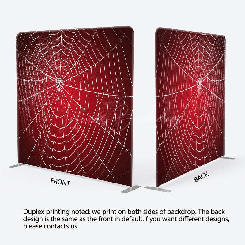Lofaris Red White Super Spider Wab Square Tension Backdrop