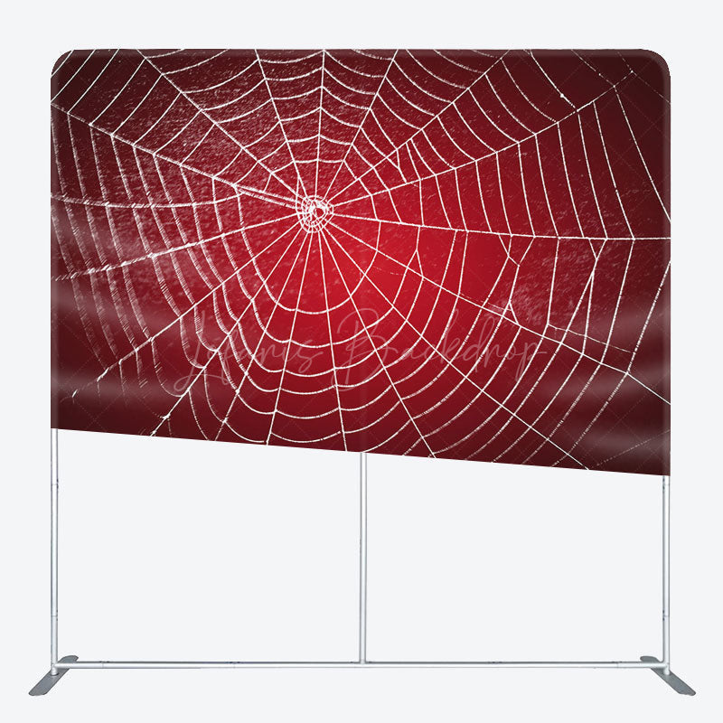 Lofaris Red White Super Spider Wab Square Tension Backdrop
