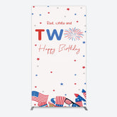 Lofaris Red White Two Happy Birthday Holiday Rectangle Backdrop